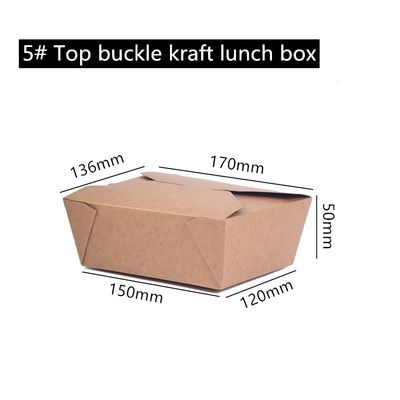 Microwavable бумага Брауна Kraft принимает прочь кладет 800 1400 1480 2000ml в коробку