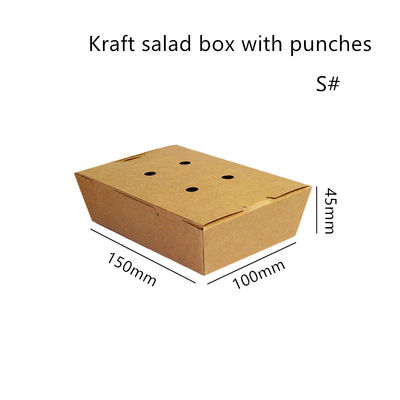 Бумага Kraft салата принимает прочь коробке Microwavable устранимое с пуншами