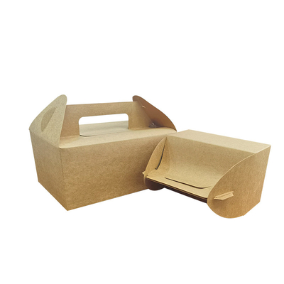 Устранимые пищевые контейнеры бумаги салата Biodegradable с ручкой