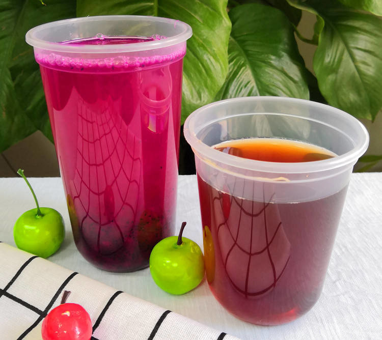 90 прозрачных чашек калибра 360ml на открытом воздухе скучных польских пластиковых замороженных с крышками