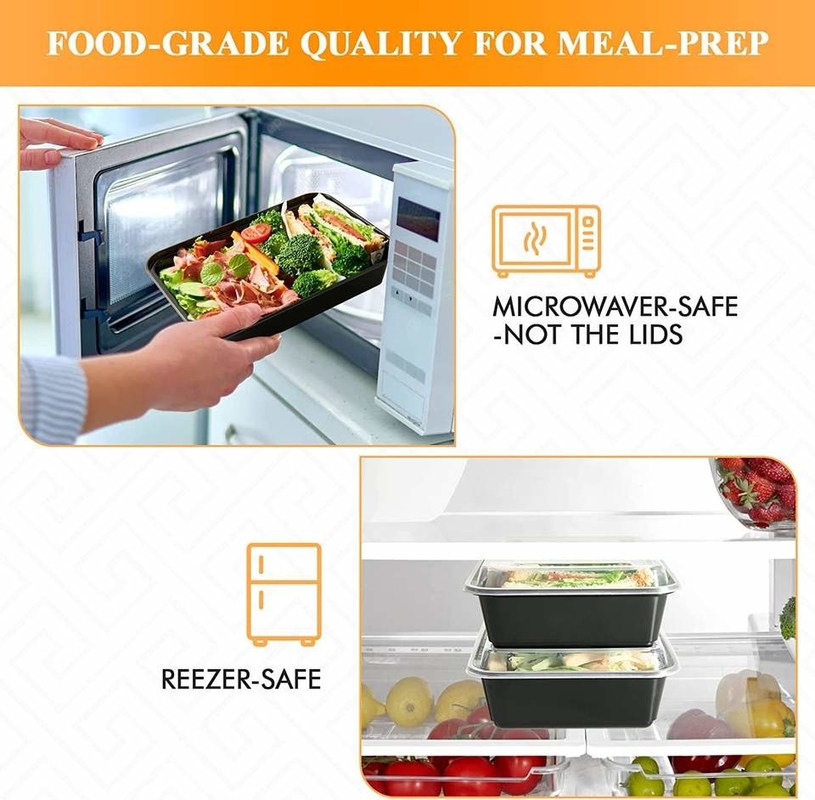 Microwavable примите вне Pp устранимые пластиковые пищевые контейнеры с крышкой
