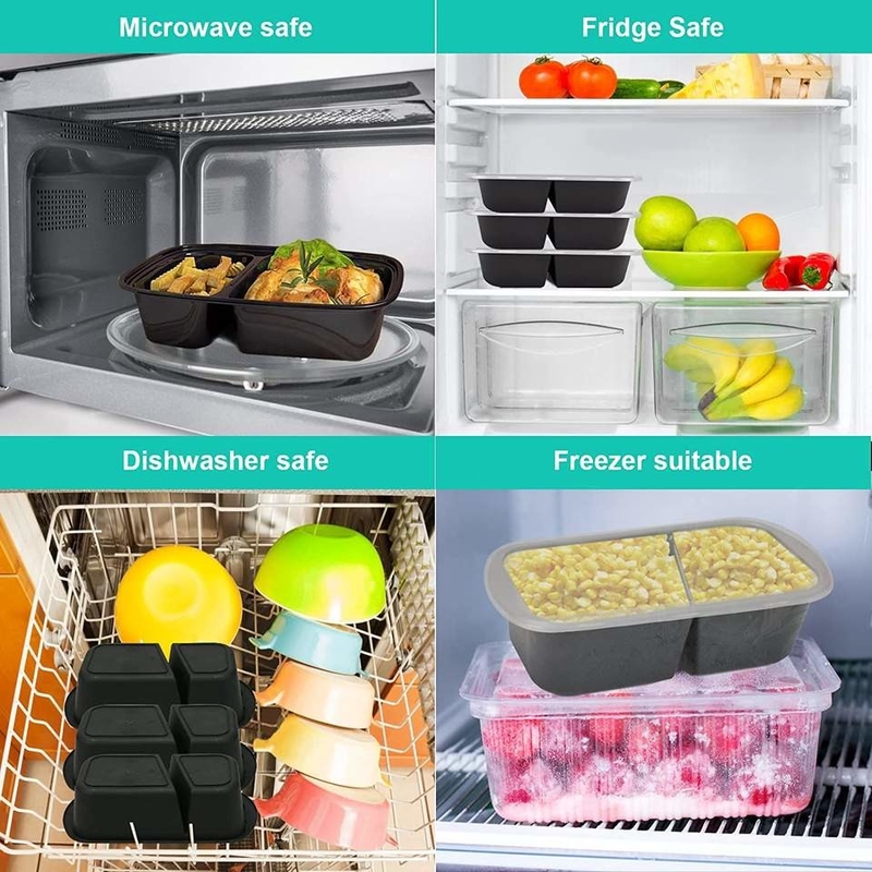 Microwavable примите вне Pp устранимые пластиковые пищевые контейнеры с крышкой