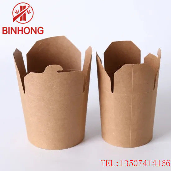 Stackable повторно используйте бумажные коробки 45oz Kraft на вынос