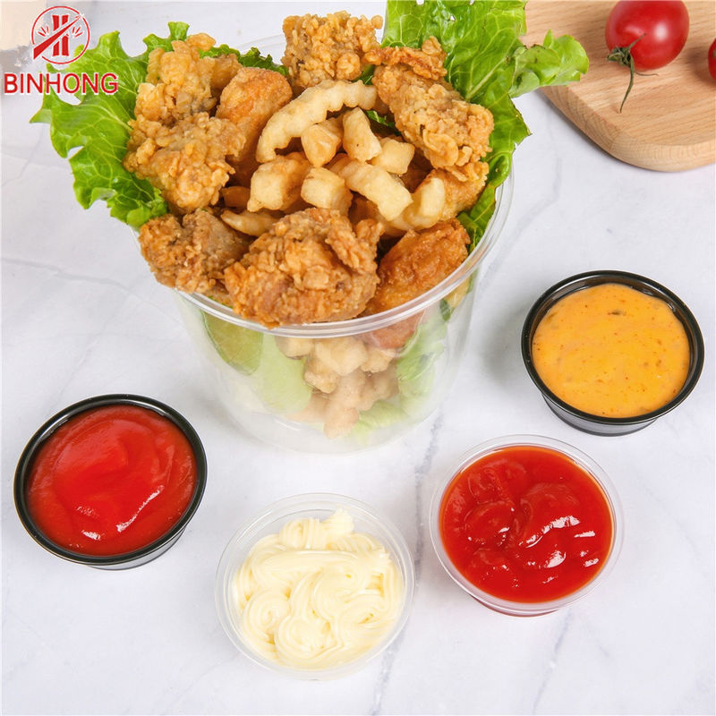 Мини чашка круга 0.5OZ устранимая пластиковая для окуная соуса