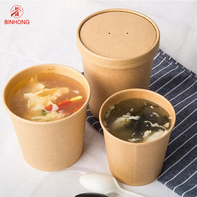 Контейнеры 16oz Eco дружелюбные устранимые бумажные с крышкой