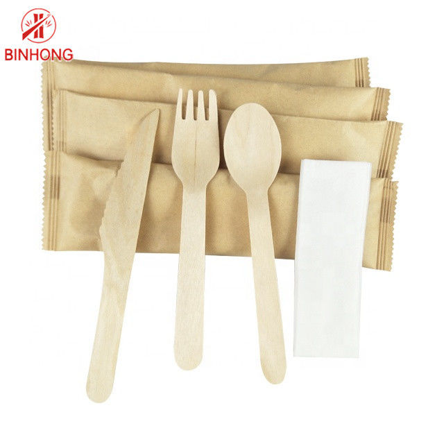 Набор столового прибора Tableware устранимого деревянного ножа вилки ложки Biodegradable деревянный