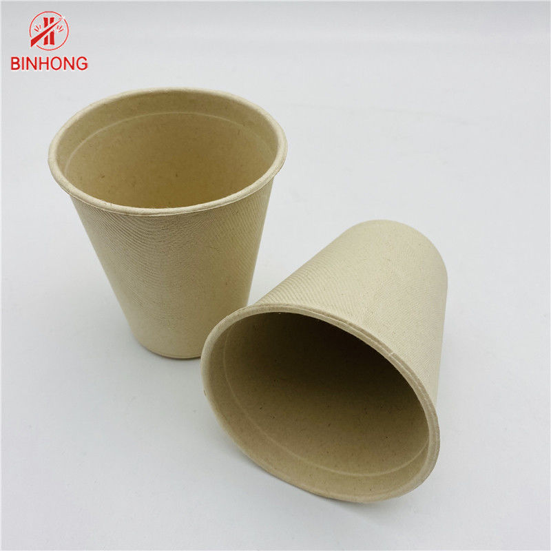 Естественная пульпа цвета отливая устранимые бумажные стаканчики в форму Biodegradable 8oz