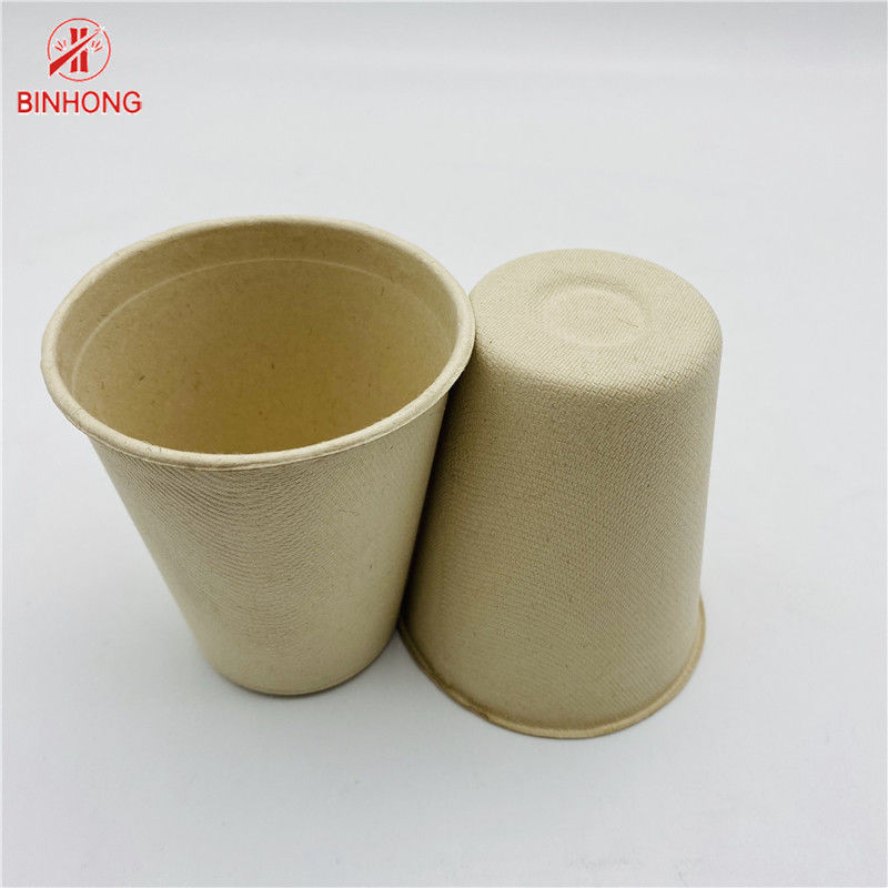 Естественная пульпа цвета отливая устранимые бумажные стаканчики в форму Biodegradable 8oz