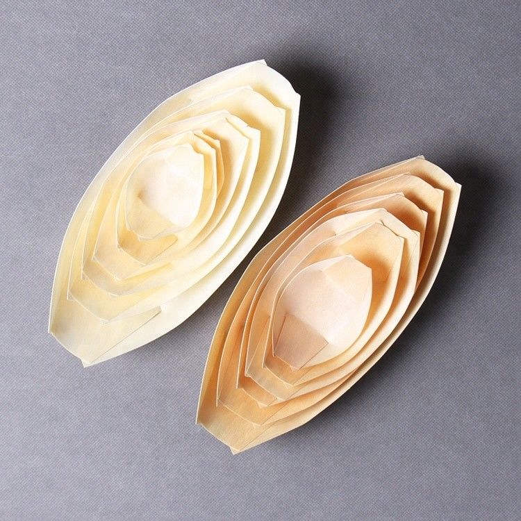 Устранимые подносы кухни цвета 24.5*11.5cm природы деревянные