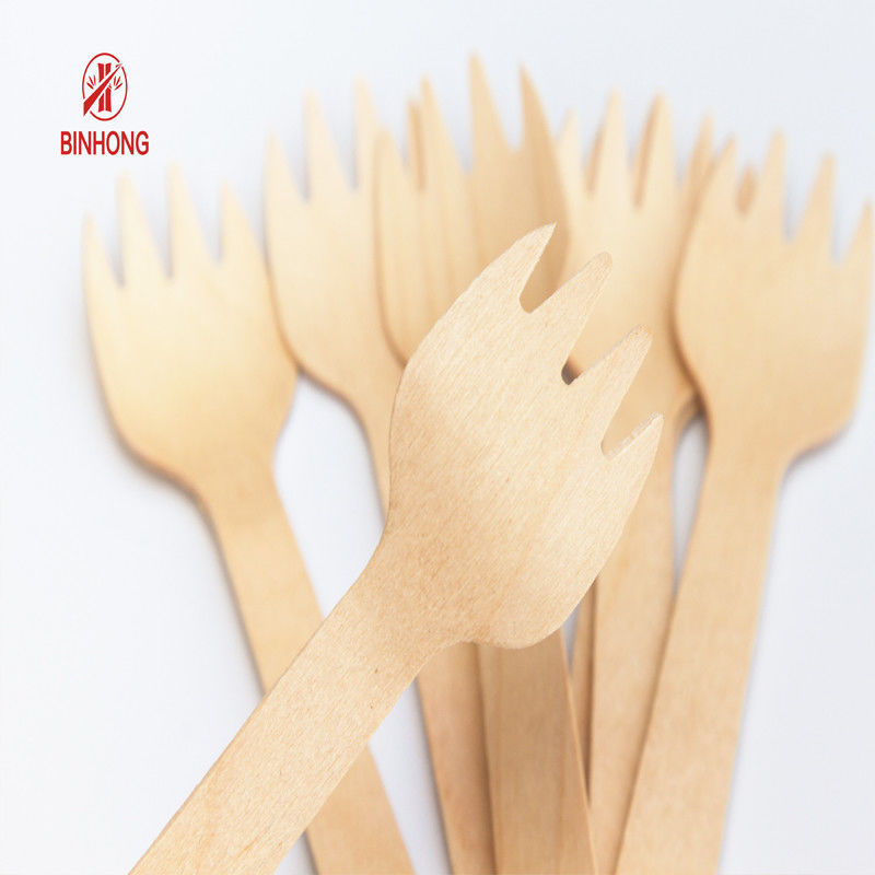 Вилка ножа столового прибора ресторана OEM устранимая естественная Compostable деревянная черпает Degradable ложкой