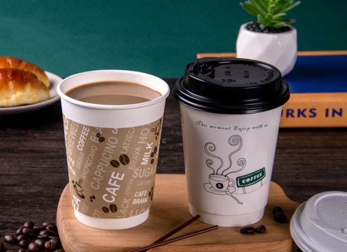 Чашка 16oz напитка кофе бумаги Kraft двойного слоя ISO9001 для кафа