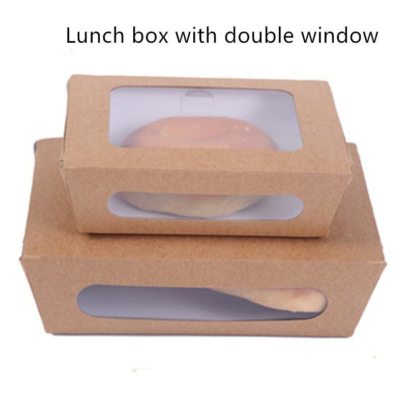 1200ml 337 коробка для завтрака 380 400gsm Kraft бумажная с окном ЛЮБИМЦА