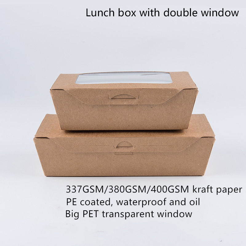 1200ml 337 коробка для завтрака 380 400gsm Kraft бумажная с окном ЛЮБИМЦА