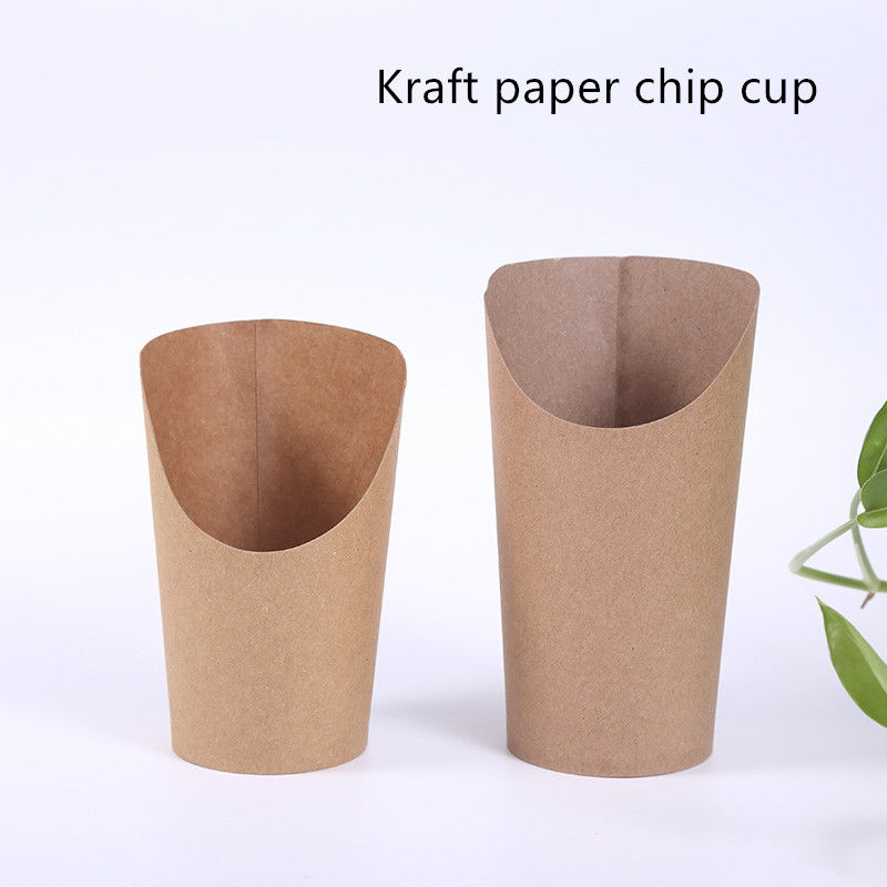 Устранимый одиночный, который встали на сторону бумажный стаканчик Kraft ветроуловителя для французских обломоков картофеля фри