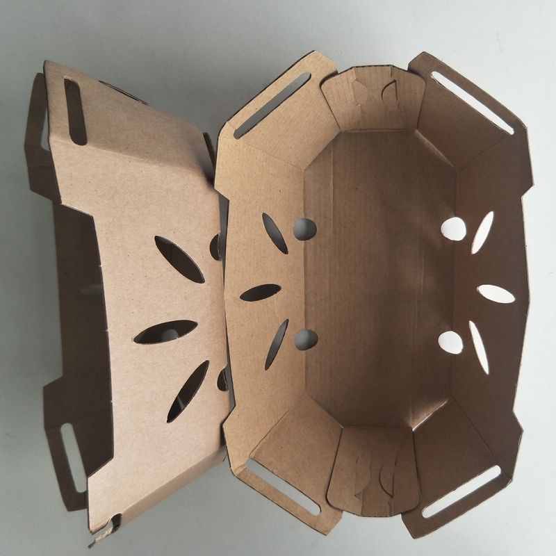 Recyclable поднос плода 350gsm Kraft бумажный с крышкой ЛЮБИМЦА