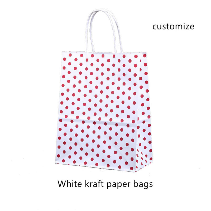 Recyclable хозяйственная сумка бумаги 128gsm белая Kraft с ручкой Drawstring