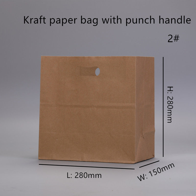 бумажный мешок 80gsm 100gsm 120gsm Kraft с ручкой отрезанной плашкой