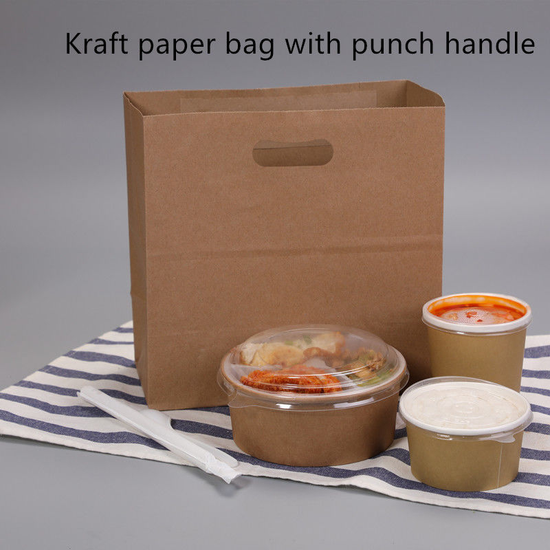 бумажный мешок 80gsm 100gsm 120gsm Kraft с ручкой отрезанной плашкой