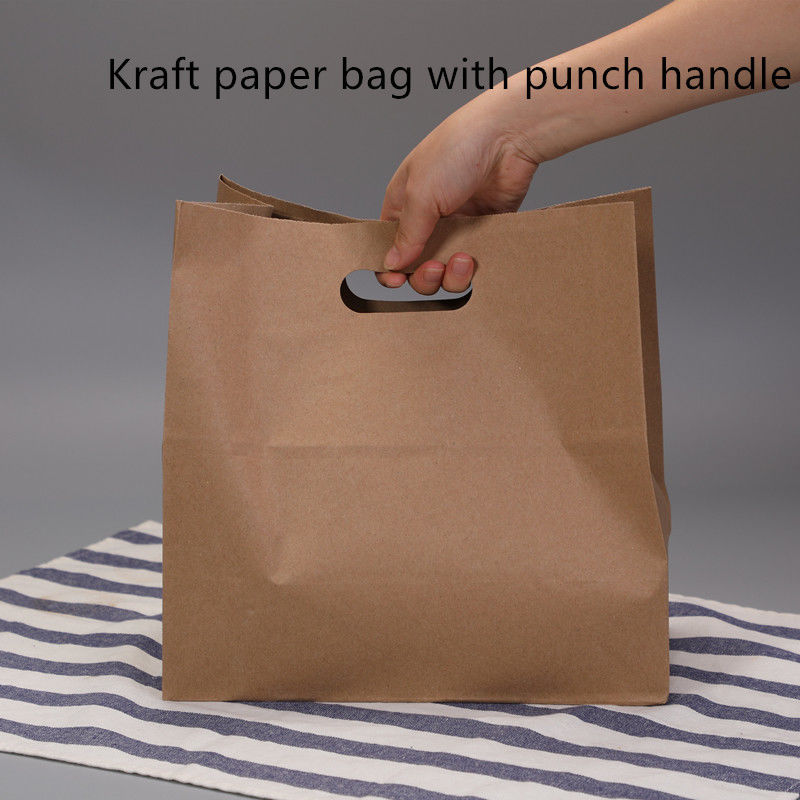 бумажный мешок 80gsm 100gsm 120gsm Kraft с ручкой отрезанной плашкой