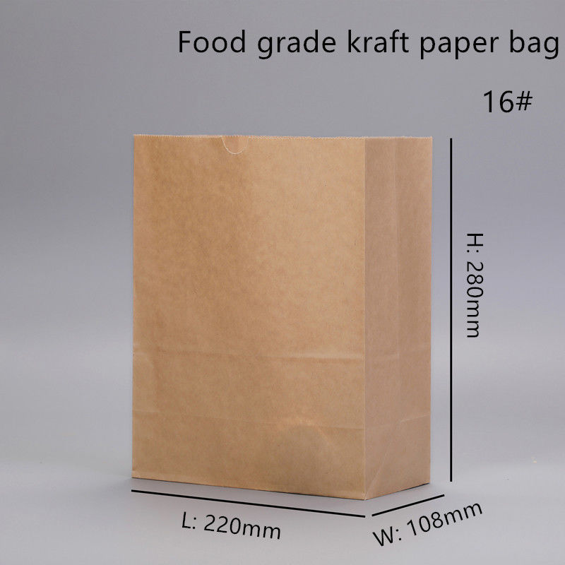 Устранимые сумки пекарни Брауна Kraft с квадратным дном