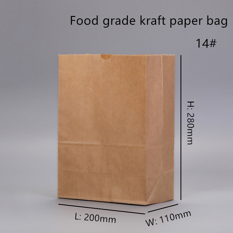 Устранимые сумки пекарни Брауна Kraft с квадратным дном