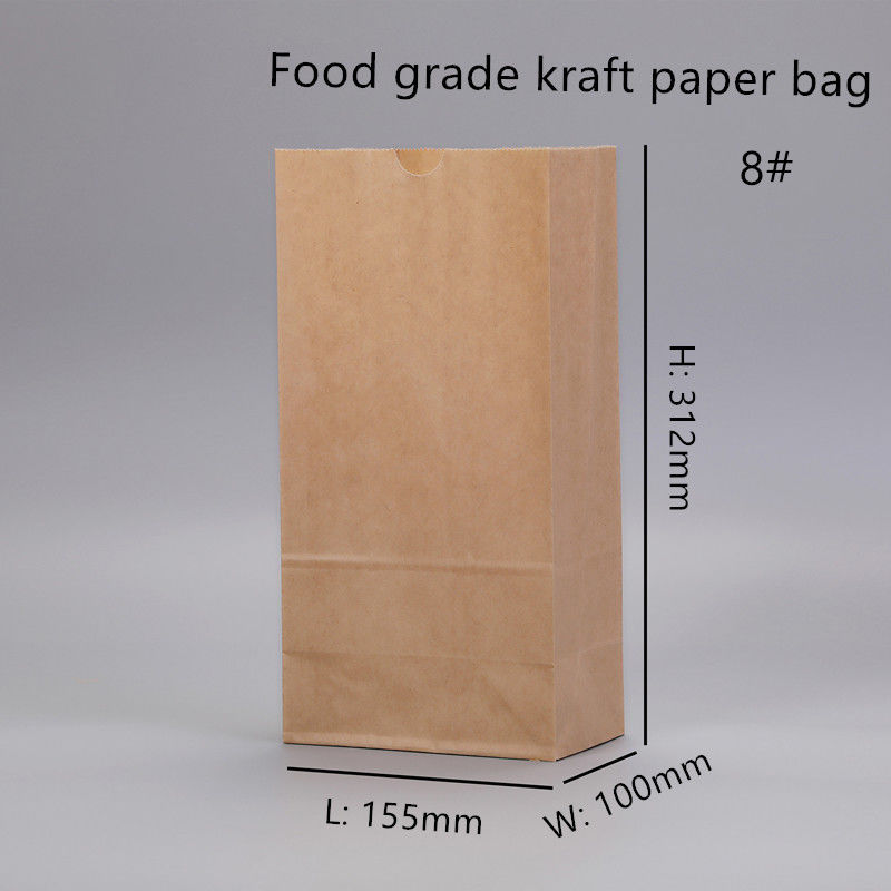 Устранимые сумки пекарни Брауна Kraft с квадратным дном
