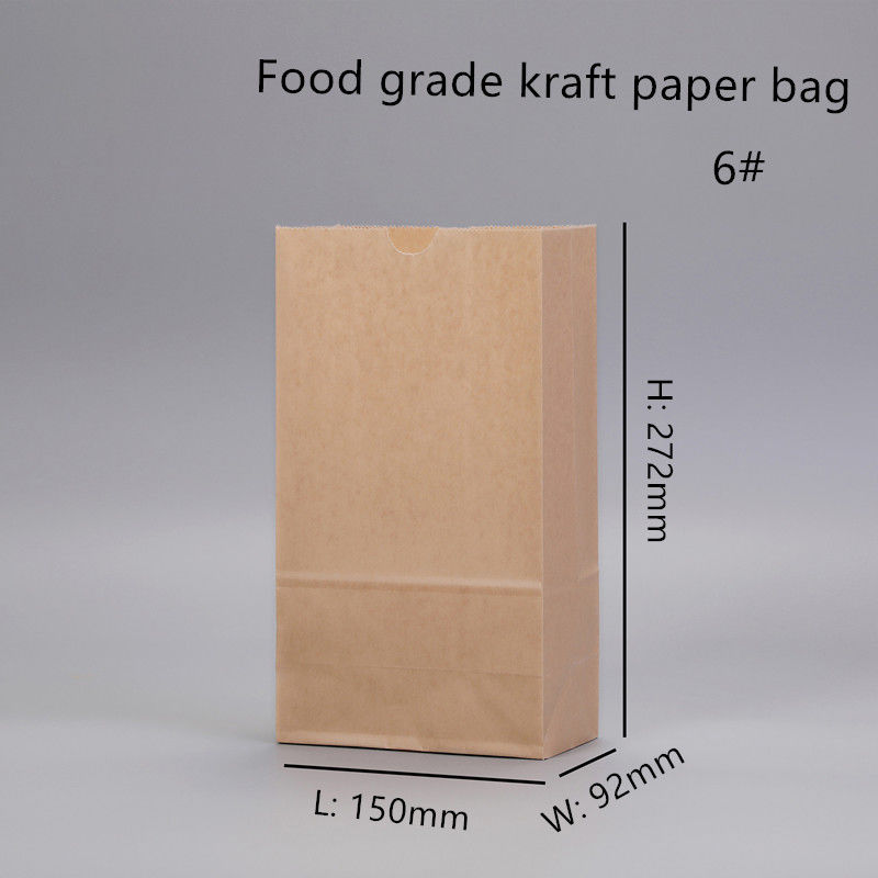Бумажный мешок пекарни ISO9001 Biodegradable Брауна