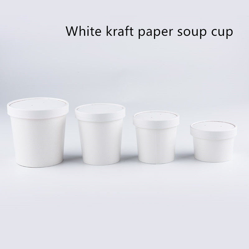 контейнеры Eco бумаги 12oz 16oz 320gsm белые Kraft на вынос