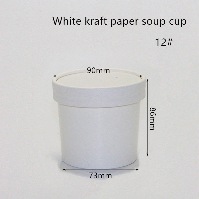 контейнеры Eco бумаги 12oz 16oz 320gsm белые Kraft на вынос