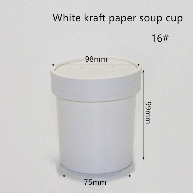 контейнеры Eco бумаги 12oz 16oz 320gsm белые Kraft на вынос