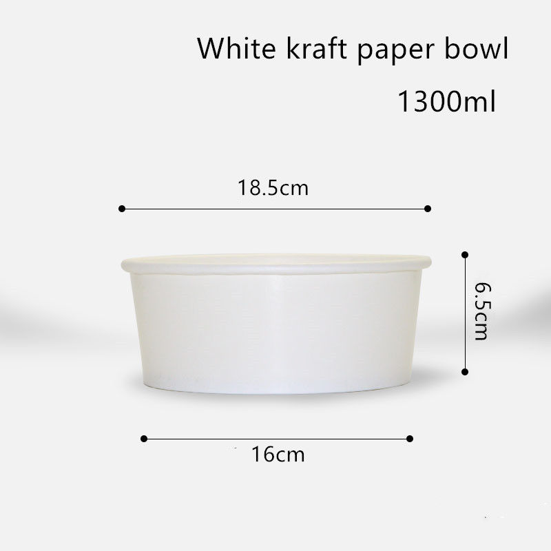 шар 500ml 750ml 1000ml 1300ml устранимый белый Kraft бумажный для салата
