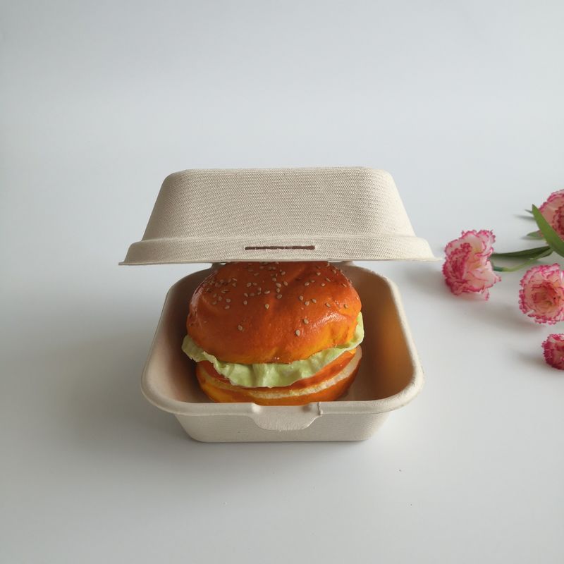5 дюймов коробка бургера Biodegradable сахарного тростника 6 дюймов устранимая