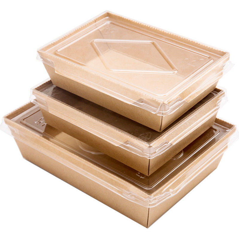 Устранимый вынос Kraft салата еды кладет 900ml в коробку с крышками любимца