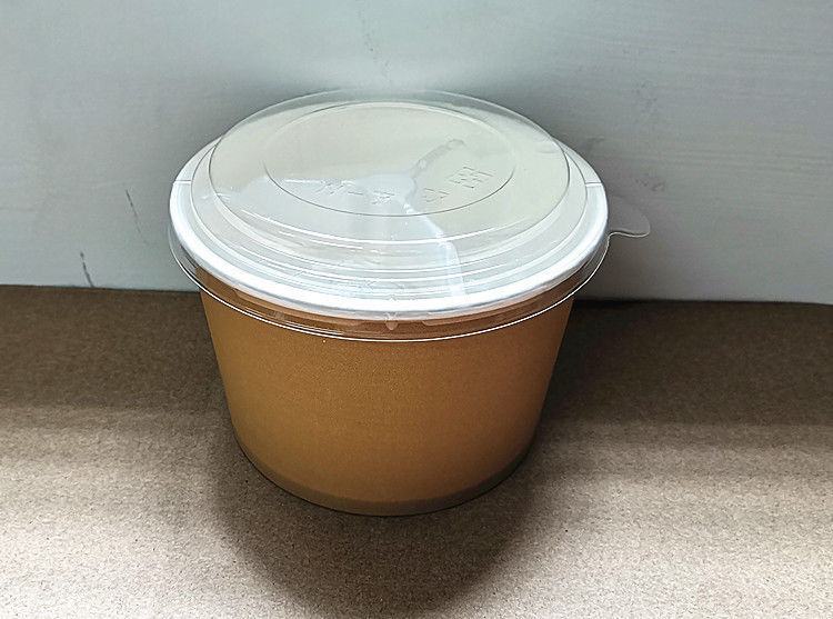 Напечатанный держатель пояса бумажного шара Брауна Kraft супа салата логотипа устранимый с крышкой