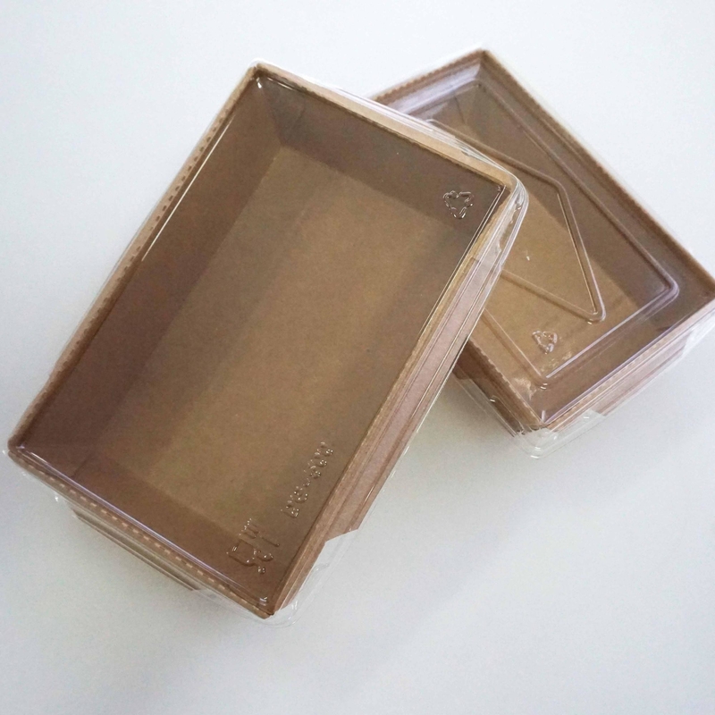Прямоугольная коробка для завтрака устранимое Biodegradable 500ml Kraft салата - 2100ml