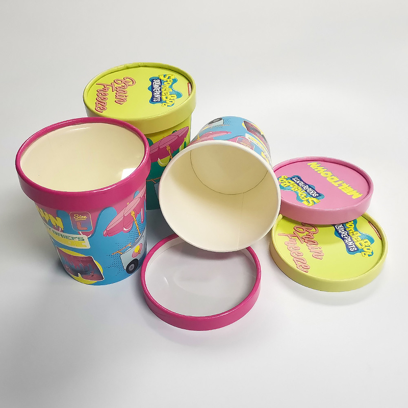 Чашка Biodegradable 7oz 32oz мороженого Kraft бумажная одностеночная