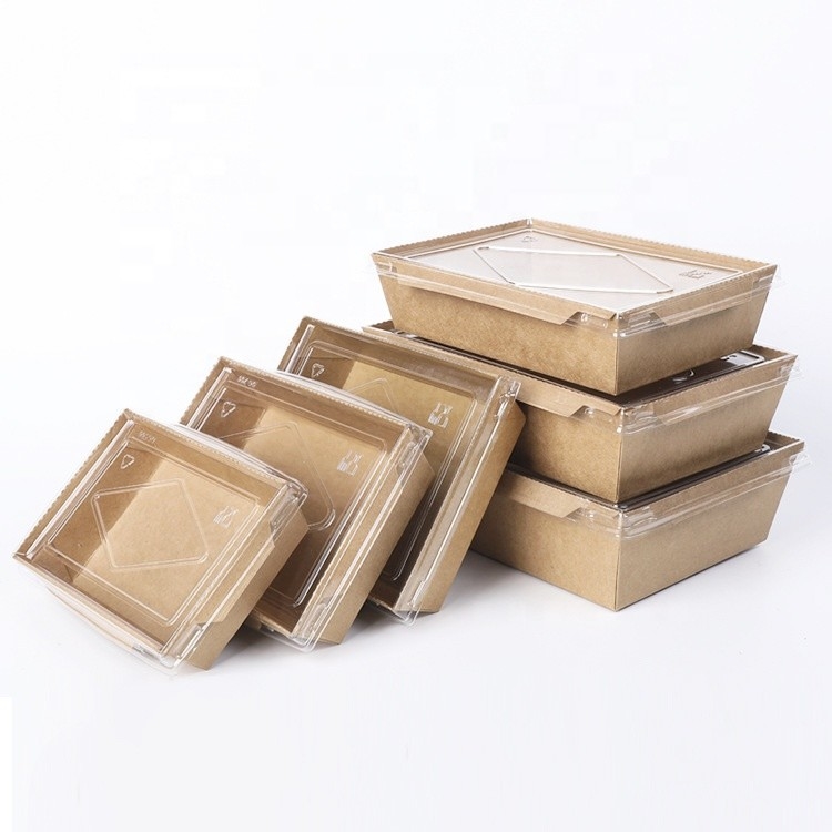 Устранимая Biodegradable коробка для завтрака прямоугольное 500ml Kraft пищевого контейнера - 2100ml